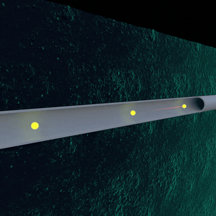 Animation of Distributed Acoustic Sensing / Fiber optic vibration sensing.